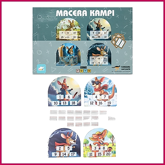 Kanguru Matematik Macera Kampı Oyunu - Sayı Tanıma ve Eşleştirme Oyunu | 5-6 Yaş | 2-4 Oyuncu | Müfredata Uyumlu