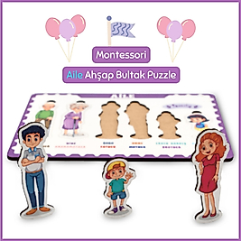 Montessori Aile Bultak Ahşap Puzzle Seti