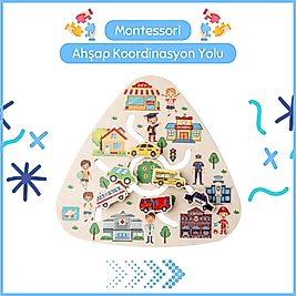 Montessori Ahşap Koordinasyon Oyunu Yolu