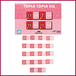 Kanguru Matematik Topla Topla Diz Oyunu-Toplama İşlemi & Eşleştirme | 2-4 Oyuncu | Müfredata Uyumlu / 6 Yaş / 2 Oyuncu