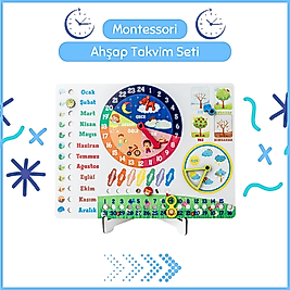 Montessori Ahşap Takvim Seti