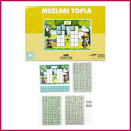 Kanguru Matematik Muzları Topla Oyunu - Toplama İşlemi Öğreten Eğitici Oyun | Müfredata Uyumlu | 5-6 Yaş |