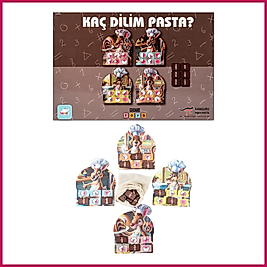 Kanguru Matematik Kaç Dilim Pasta Oyunu - Kesirler & Bölme Öğrenme | 2-4 Oyuncu | Müfredata Uyumlu / 7-9 Yaş