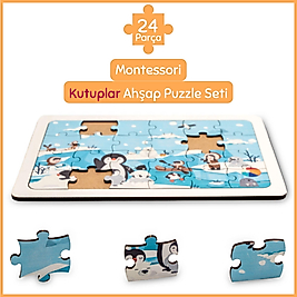 Montessori Kutuplar 24 Parça Ahşap Puzzle Seti