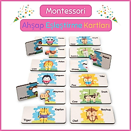 Montessori Ahşap Eşleştirme Kartları