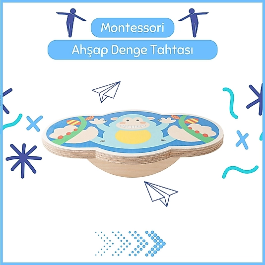 Montessori Ahşap Denge Tahtası